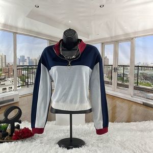 Women’s Band Crush Multi Color Zip Up Long Sleeve Sweatshirt (L) DU25